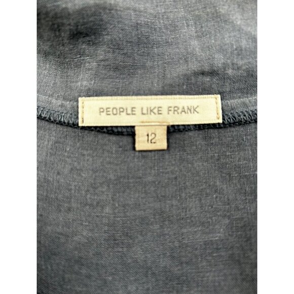 People Like Frank Sleeveless Button-Up Cape Vest -Mesh Back Draped Collar Top 12 - Picture 3 of 4